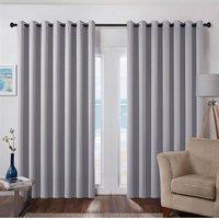 Garden Sanctuary Light Grey High Precision Blackout Curtains with Stainless Steel Grommets, 229cm W x 229 cm H