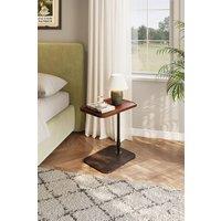 H&O Direct C-Shaped Height Adjustment Side Table in Walnut