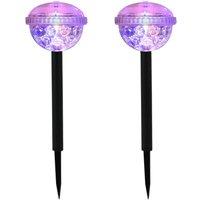 Gardenwize Pack of 2 Solar Disco Stake LED Lights