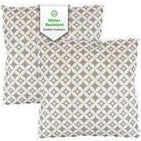 Gardenwize Pack of 2 Beige Diamond Printed Scatter Cushions