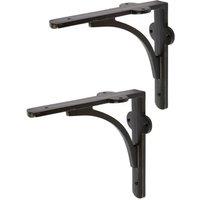 Hammer and Tongs Curved Iron Shelf Bracket - D150mm - Pack of 2 in Black | Size: 1000mm x 1000mm