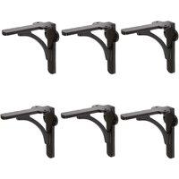 Hammer and Tongs Curved Iron Shelf Bracket - D100mm - Pack of 6 in Black | Size: 1000mm x 1000mm