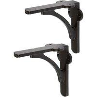 Hammer and Tongs Curved Iron Shelf Bracket - D100mm - Pack of 2 in Black | Size: 1000mm x 1000mm