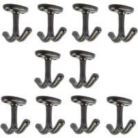 Hammer and Tongs Double Ceiling Hook - W80mm x H60mm - Black - Pack of 10 | Size: 1000mm x 1000mm