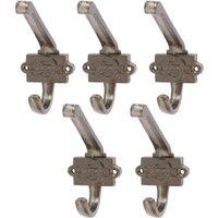 Hammer and Tongs London Underground Hat & Coat Hook - W55mm x H100mm - Raw - Pack of 5 in Grey | Size: 1000mm x 1000mm