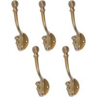 Hammer and Tongs Ball End Hat & Coat Hook - W35mm x H135mm - Pack of 5 in Gold | Size: 1000mm x 1000mm