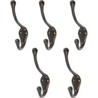 Hammer and Tongs Narrow Hat & Coat Hook - W30mm x H140mm - Pack of 5 in Black | Size: 1000mm x 1000mm