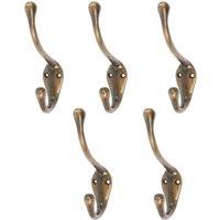Hammer and Tongs Narrow Hat & Coat Hook - W30mm x H140mm - Pack of 5 in Gold | Size: 1000mm x 1000mm