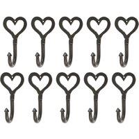 Hammer and Tongs Single Heart Hook - W65mm x H130mm - Black - Pack of 10 | Size: 1000mm x 1000mm
