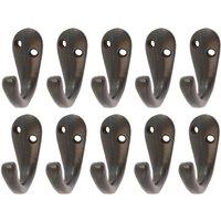 Hammer and Tongs Single Robe Hook - W20mm x H45mm - Pack of 10 in Black | Size: 1000mm x 1000mm