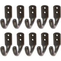 Hammer and Tongs Single Coat Hook - W20mm x H55mm - Pack of 10 in Black | Size: 1000mm x 1000mm