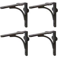 Hammer and Tongs Curved Iron Shelf Bracket - D150mm - Pack of 4 in Black | Size: 1000mm x 1000mm