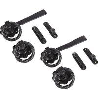 Hammer and Tongs Rose Ring Gate Latch - W195mm - Black - Pack of 2 | Size: 10000mm x 520mm
