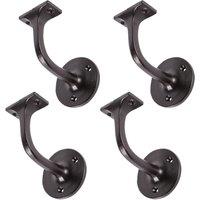 Hammer and Tongs Wrought Iron Handrail Bracket - D75mm x H85mm - Black - Pack of 4 | Size: 1000mm x 1000mm