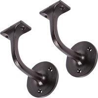 Hammer and Tongs Wrought Iron Handrail Bracket - D75mm x H85mm - Black - Pack of 2 | Size: 1000mm x 1000mm
