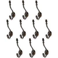 Hammer and Tongs Antique Deco Hat & Coat Hook - W30mm x H135mm - Black - Pack of 10 | Size: 1000mm x 1000mm