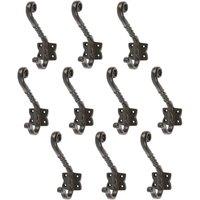 Hammer and Tongs Twisted Scroll Hat & Coat Hook - W40mm x H125mm - Black - Pack of 10 | Size: 1000mm x 1000mm
