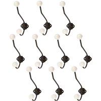 Hammer and Tongs Ceramic Ball Hat & Coat Hook - W50mm x H180mm - Pack of 10 in White | Size: 1000mm x 1000mm