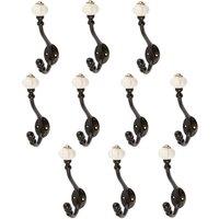 Hammer and Tongs Ceramic Flower Hat & Coat Hook - W30mm x H140mm - Black - Pack of 10 | Size: 1000mm x 1000mm