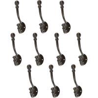 Hammer and Tongs Ball End Hat & Coat Hook - W35mm x H135mm - Pack of 10 in Black | Size: 1000mm x 1000mm