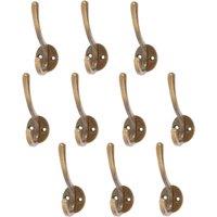 Hammer and Tongs Hat & Coat Hook - W25mm x H80mm - Pack of 10 in Gold | Size: 1000mm x 1000mm