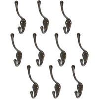 Hammer and Tongs Narrow Hat & Coat Hook - W30mm x H140mm - Pack of 10 in Black | Size: 1000mm x 1000mm