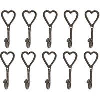Hammer and Tongs Single Heart Hook - W40mm x H100mm - Black - Pack of 10 | Size: 1000mm x 1000mm