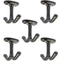 Hammer and Tongs Double Ceiling Hook - W80mm x H60mm - Black - Pack of 5 | Size: 1000mm x 1000mm