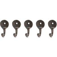 Hammer and Tongs Hammered Round Plate Single Hook - W30mm x H65mm - Pack of 5 in Black | Size: 1000mm x 1000mm