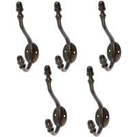 Hammer and Tongs Antique Deco Hat & Coat Hook - W30mm x H135mm - Black - Pack of 5 | Size: 1000mm x 1000mm