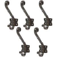 Hammer and Tongs Twisted Scroll Hat & Coat Hook - W40mm x H125mm - Black - Pack of 5 | Size: 1000mm x 1000mm