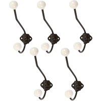 Hammer and Tongs Ceramic Ball Hat & Coat Hook - W50mm x H180mm - Pack of 5 in White | Size: 1000mm x 1000mm