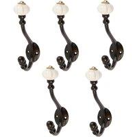 Hammer and Tongs Ceramic Flower Hat & Coat Hook - W30mm x H140mm - Black - Pack of 5 | Size: 1000mm x 1000mm