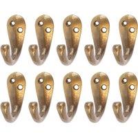 Hammer and Tongs Single Robe Hook - W20mm x H45mm - Pack of 10 in Gold | Size: 1000mm x 1000mm