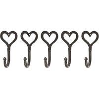 Hammer and Tongs Single Heart Hook - W65mm x H130mm - Black - Pack of 5 | Size: 1000mm x 1000mm