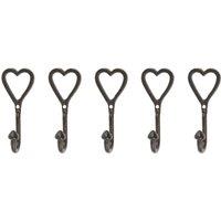 Hammer and Tongs Single Heart Hook - W40mm x H100mm - Black - Pack of 5 | Size: 1000mm x 1000mm
