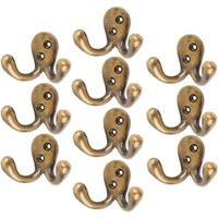 Hammer and Tongs Double Coat Hook - W70mm x H50mm - Pack of 10 in Gold | Size: 1000mm x 1000mm