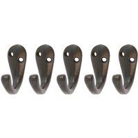 Hammer and Tongs Single Robe Hook - W20mm x H45mm - Pack of 5 in Black | Size: 1000mm x 1000mm