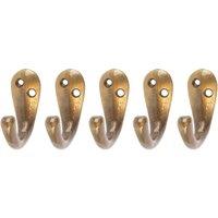 Hammer and Tongs Single Robe Hook - W20mm x H45mm - Pack of 5 in Gold | Size: 1000mm x 1000mm