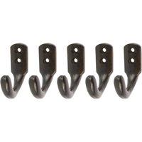Hammer and Tongs Single Coat Hook - W20mm x H55mm - Pack of 5 in Black | Size: 1000mm x 1000mm