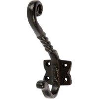 Hammer and Tongs Twisted Scroll Hat & Coat Hook - W40mm x H125mm - Black | Size: 1000mm x 1000mm