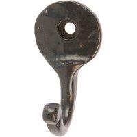 Hammer and Tongs Hammered Round Plate Single Hook - W30mm x H65mm in Black | Size: 1000mm x 1000mm