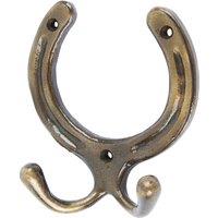 Hammer and Tongs Horse Shoe Double Coat Hook - W100mm x H110mm in Gold | Size: 1000mm x 1000mm