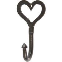 Hammer and Tongs Single Heart Hook - W65mm x H130mm - Black | Size: 1000mm x 1000mm
