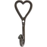 Hammer and Tongs Single Heart Hook - W40mm x H100mm - Black | Size: 1000mm x 1000mm