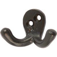 Hammer and Tongs Double Coat Hook - W50mm x H35mm in Black | Size: 1000mm x 1000mm