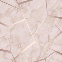 Fine Dcor Fractal Marble Geometric Wallpaper in Rose Gold