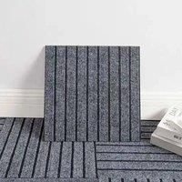 NESTLUNE Grey 20PCS Self Adhesive 30cm Carpet Tiles | Size: 10000mm x 520mm