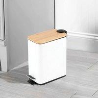 EONLION White STEEL 5 LTR PEDAL BIN KITCHEN | Size: 100 cm