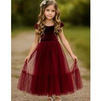 Lilly + Bo Girl's Noel in Burgundy Party or Flower Girl Dress | Size: 3-6 m